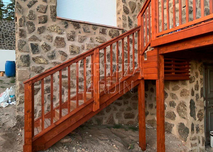 Prevalecer diario solamente Escaleras de madera exterior - Terraza jardín